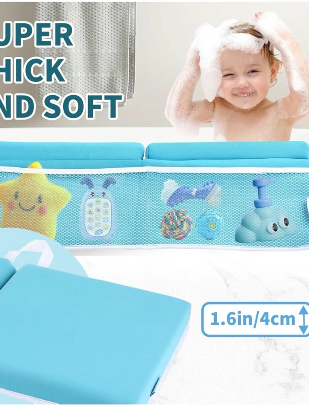 Kids Bath Toy Organizer and Bath Kneeler